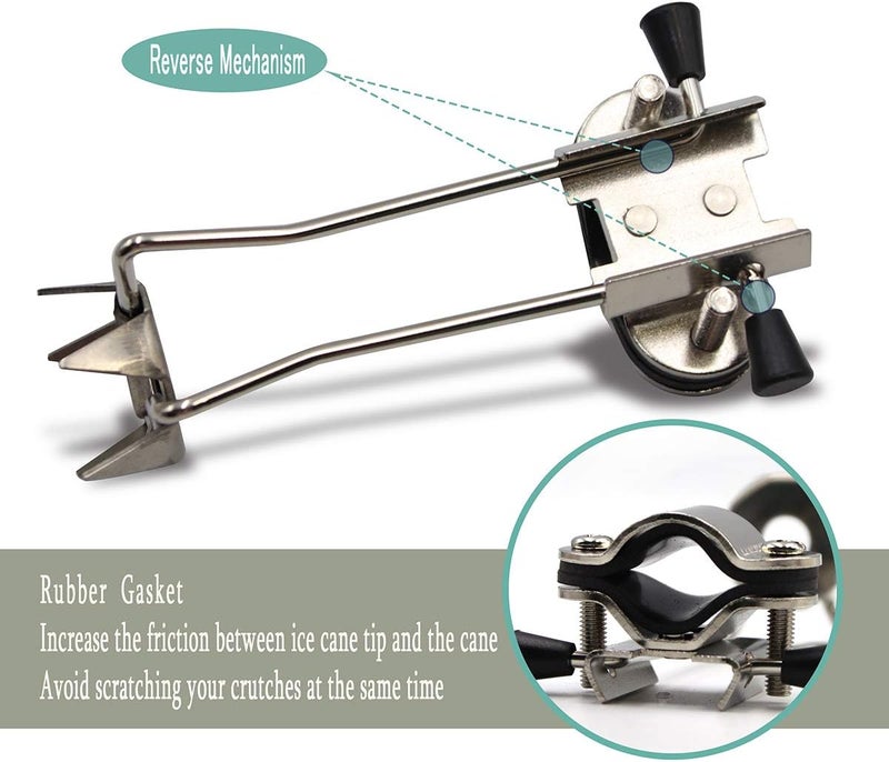 BRMDT Cane Ice Tip Attachment, Outdoor Non-Slip in Winter Durable Metal 5-Prong Tip, Improve Balance for Adult Outdoor Walking, Walking Sticks Tools - Image 5